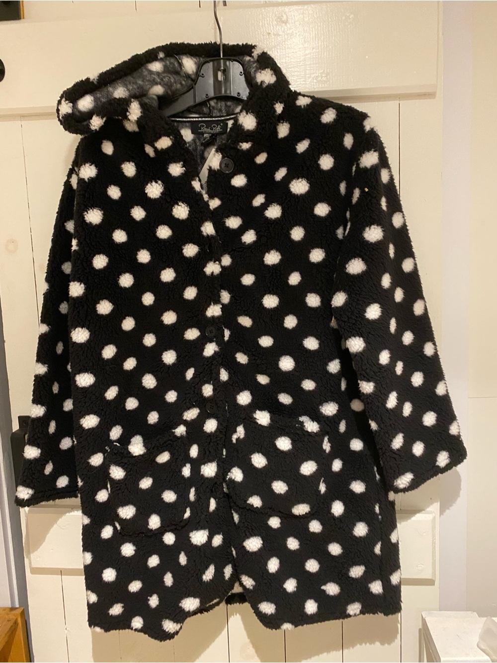 Cozy Fuzzy Button Front Robe Sleepwear M